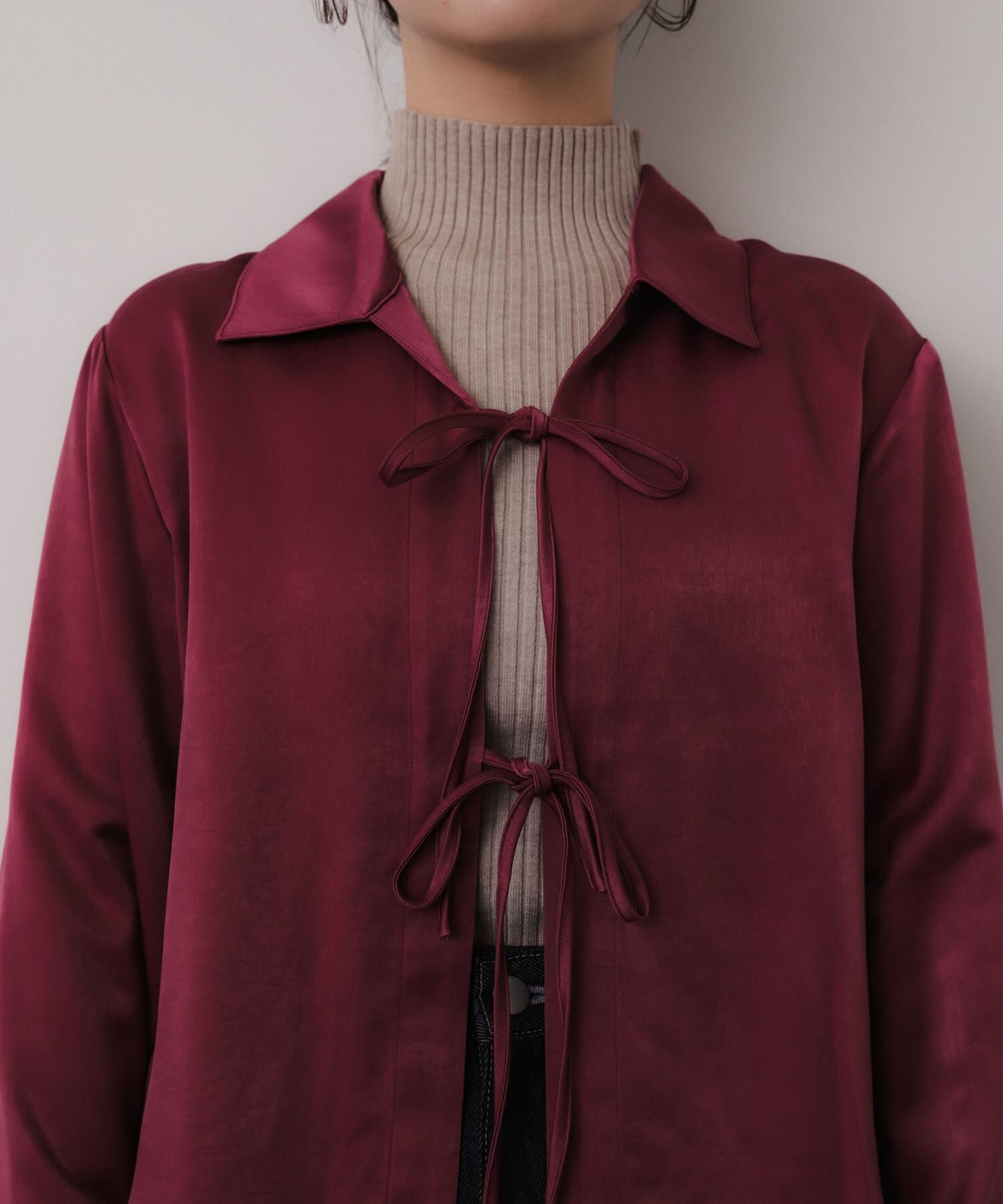 SENSE OF PLACE by URBAN RESEARCH「サテンリボンディテールブラウス」|シャツ・ブラウス|