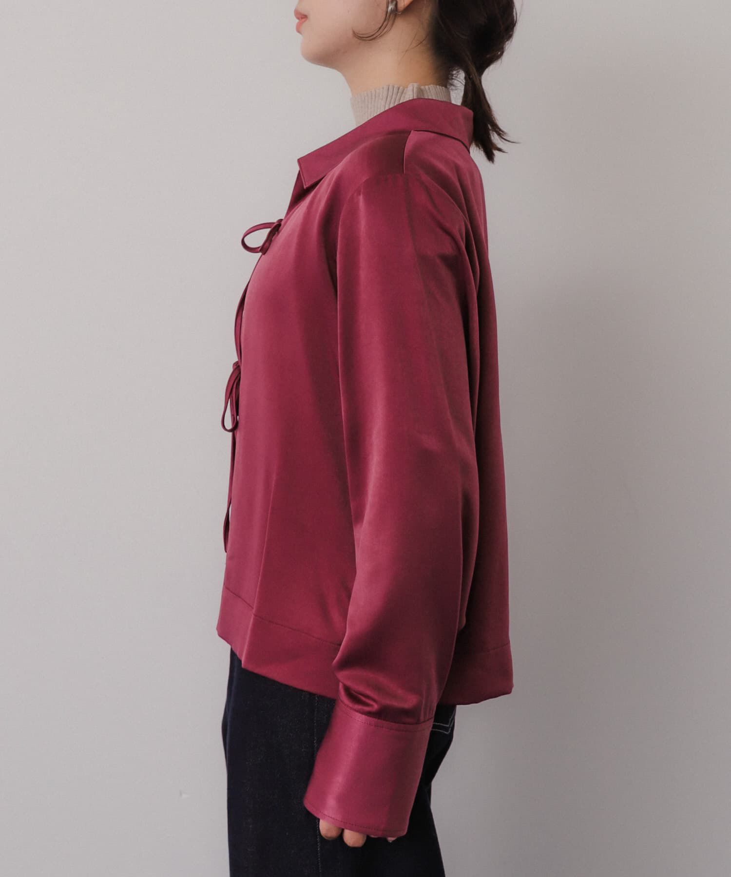 SENSE OF PLACE by URBAN RESEARCH「サテンリボンディテールブラウス」|シャツ・ブラウス|