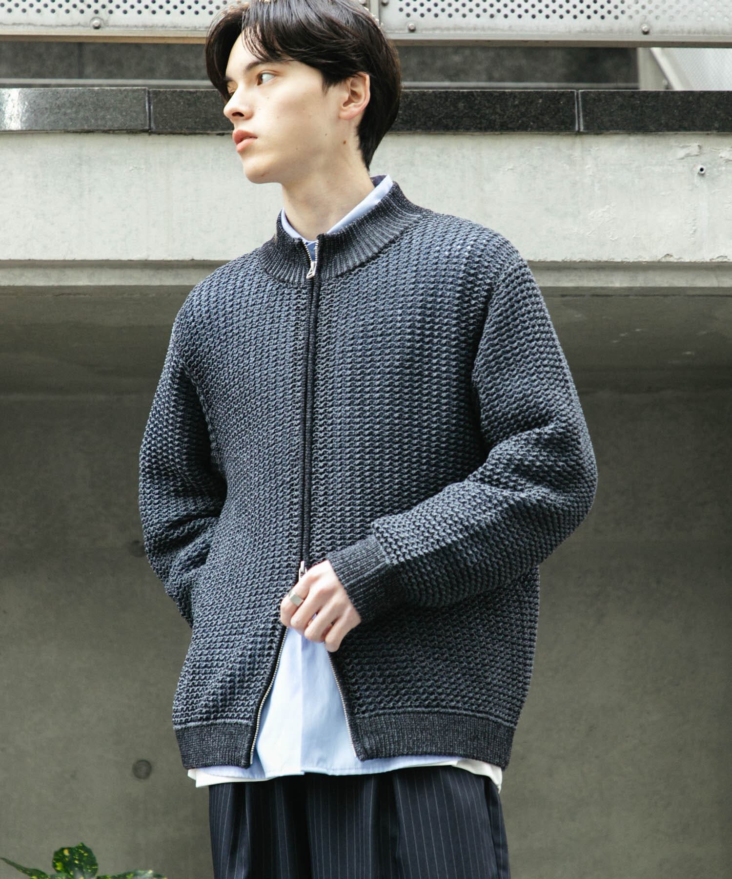 SENSE OF PLACE by URBAN RESEARCH「『ユニセックス』『洗濯可』シアーメッシュドライバーズカーディガン」|カーディガン|