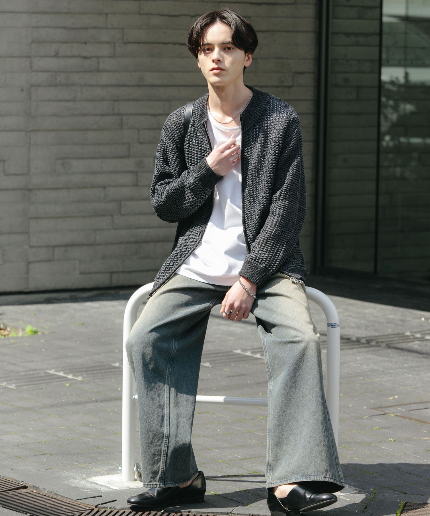 SENSE OF PLACE by URBAN RESEARCH「『ユニセックス』『洗濯可』シアーメッシュドライバーズカーディガン」|カーディガン|