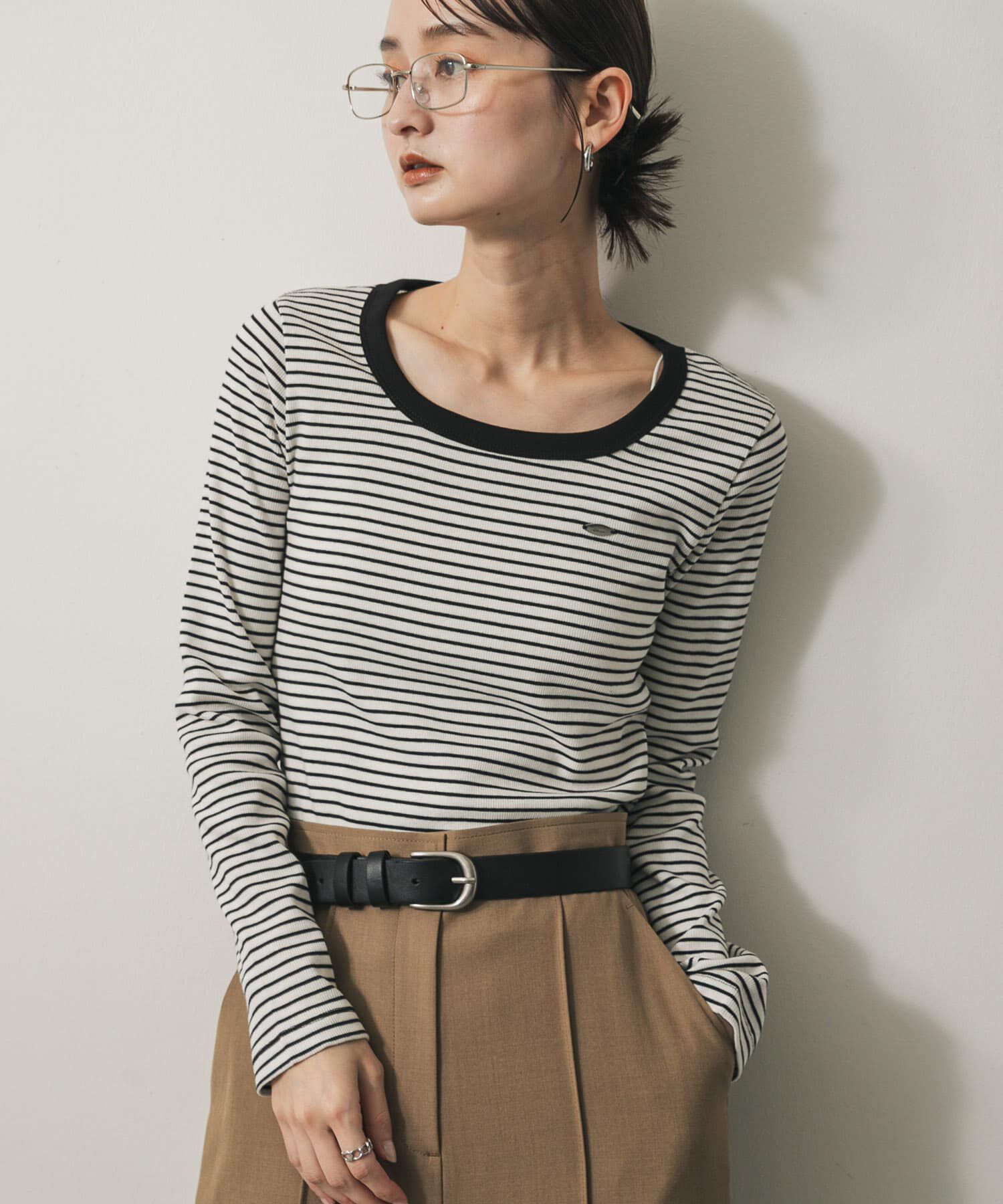 SENSE OF PLACE by URBAN RESEARCH「ラウンドネックリブTシャツ」|Tシャツ・カットソー|ホワイト系その他