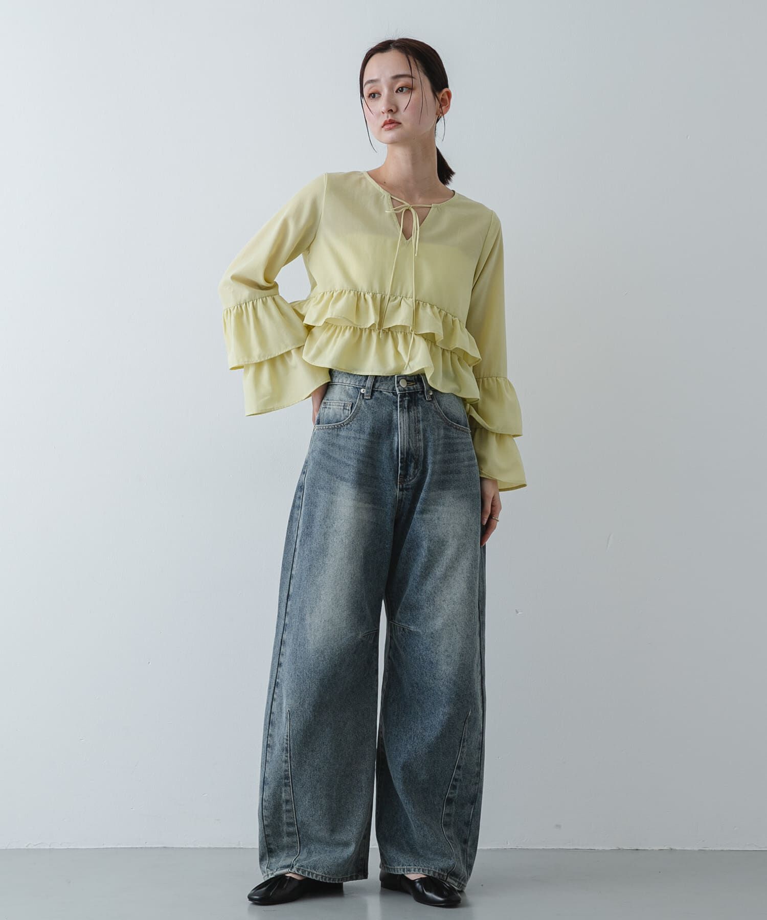 SENSE OF PLACE by URBAN RESEARCH「ダブルフリルブラウス」|シャツ・ブラウス|