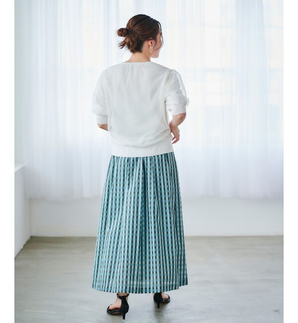 le.coeur blanc「《手洗い可能》Perle Pecheチュールレイヤードカーデ」|カーディガン|