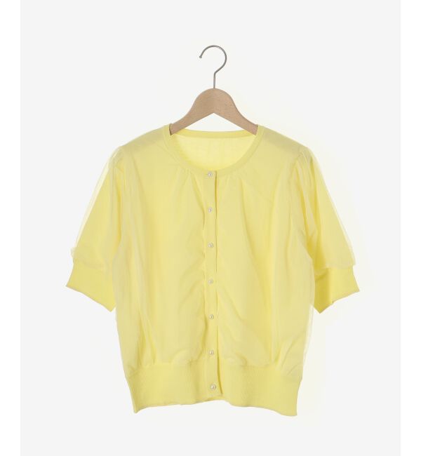 le.coeur blanc「《手洗い可能》Perle Pecheチュールレイヤードカーデ」|カーディガン|