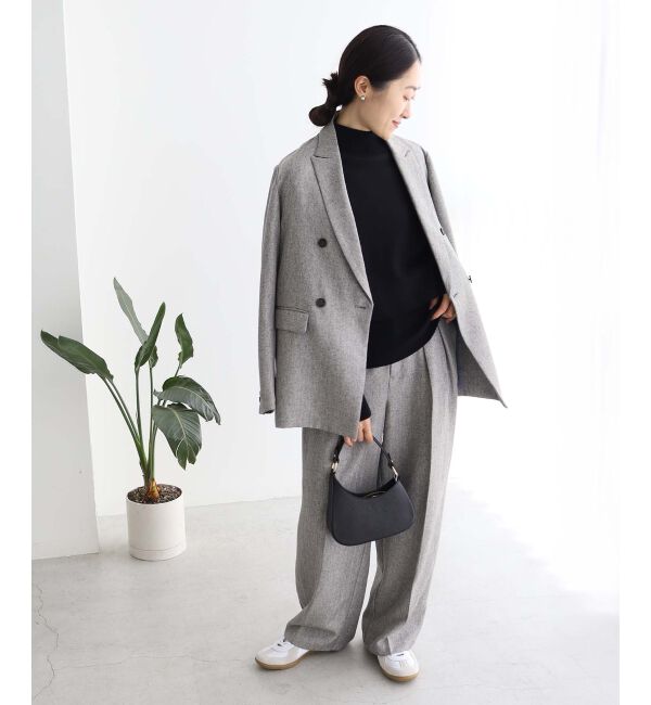 le.coeur blanc「ヘリンボーンタックワイドパンツ」|その他|