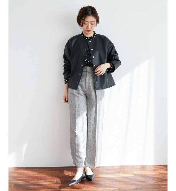 le.coeur blanc「ヘリンボーンタックワイドパンツ」|その他|