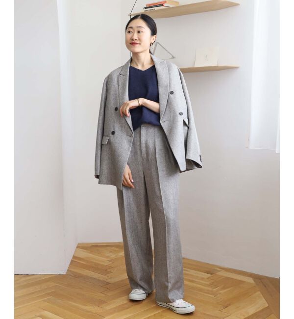 le.coeur blanc「ヘリンボーンタックワイドパンツ」|その他|