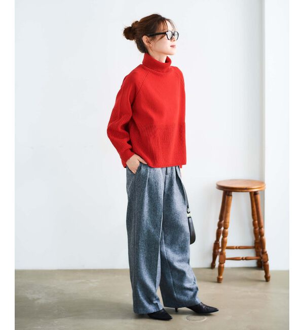 le.coeur blanc「ヘリンボーンタックワイドパンツ」|その他|