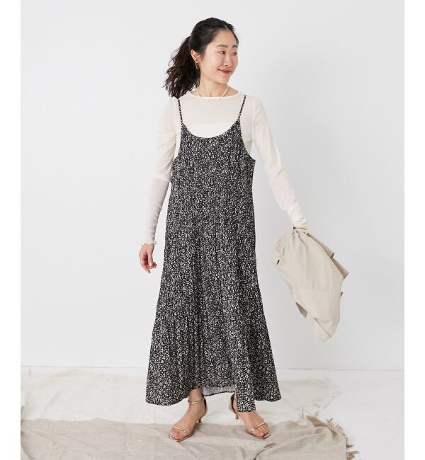  「フラワープリントプリーツキャミワンピース」|ワンピース|