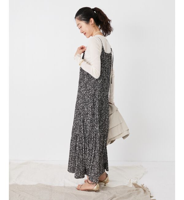  「フラワープリントプリーツキャミワンピース」|ワンピース|