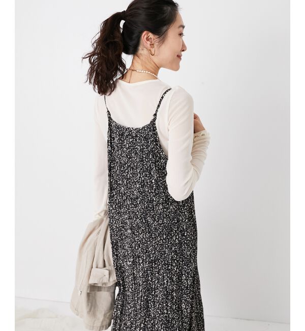  「フラワープリントプリーツキャミワンピース」|ワンピース|