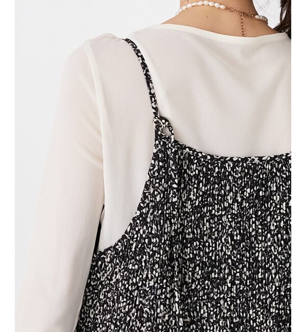  「フラワープリントプリーツキャミワンピース」|ワンピース|