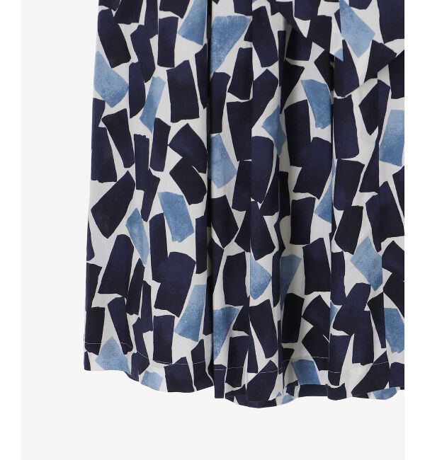  「幾何柄プリントリボン付ロングスカート」|スカート|