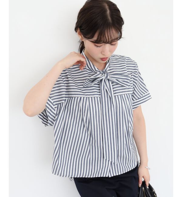  「《手洗い可能》ストライプドルマンボウタイシャツ」|シャツ・ブラウス|