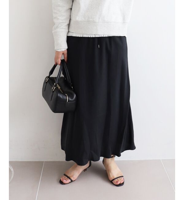  「《手洗い可能》キュプラフィブリルナロースカート」|スカート|ブラック