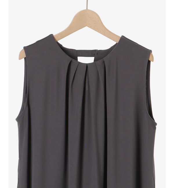  「スムースポンチノースリーブワンピース」|ワンピース|