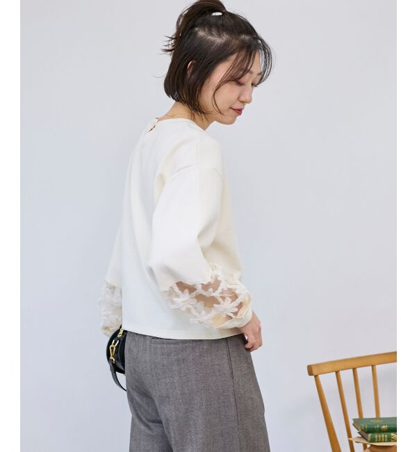  「《WEB限定アイテム》袖レースダンボールスウェット」|スウェット・ジャージ|