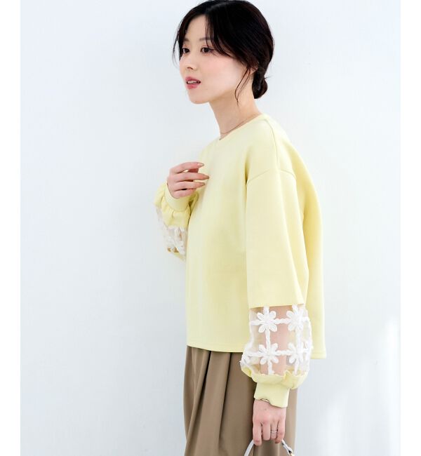  「《WEB限定アイテム》袖レースダンボールスウェット」|スウェット・ジャージ|