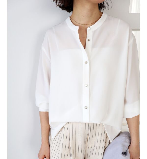  「2WAYジョーゼットギャザースリーブブラウス」|シャツ・ブラウス|