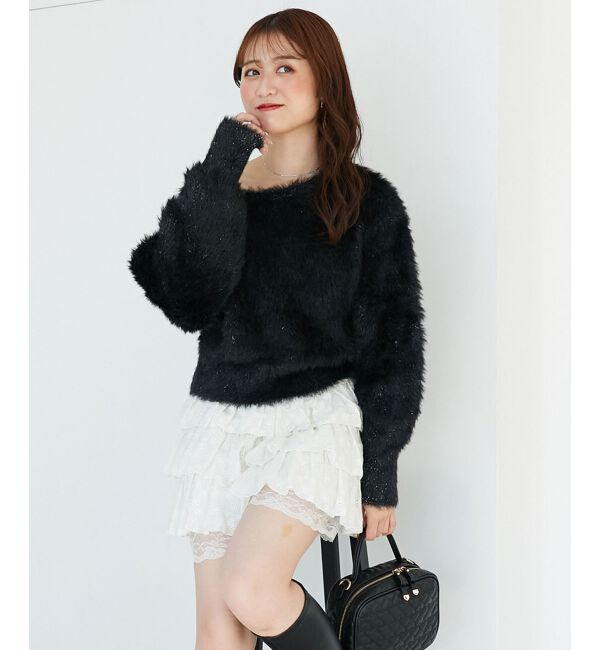  「キラメキチョーカーセットシャギーニット」|ニット・セーター|