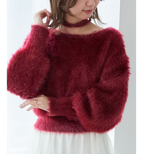  「キラメキチョーカーセットシャギーニット」|ニット・セーター|