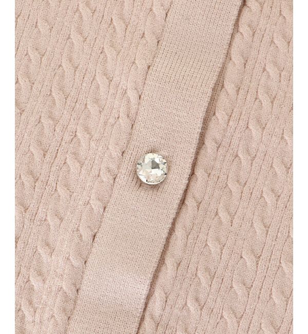  「フェイクファー付きキラキラ襟ニット」|ニット・セーター|