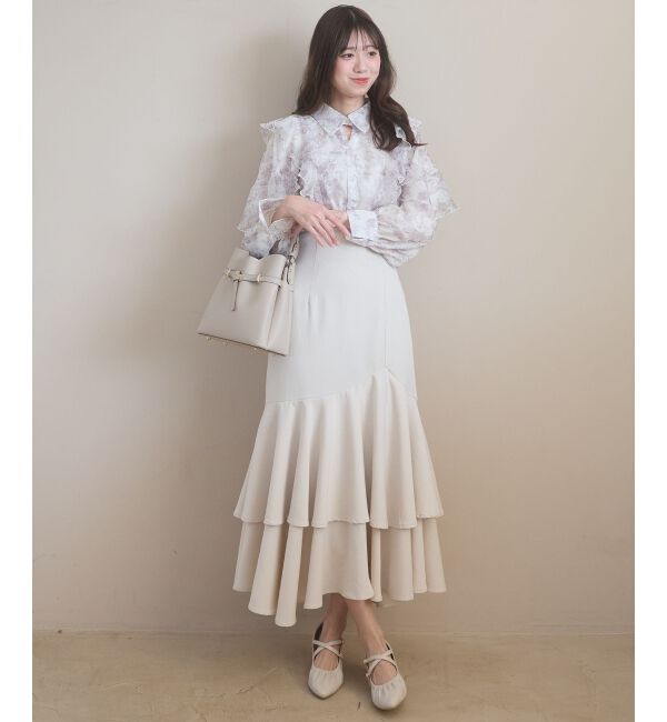  「キラキラレースアップマーメイドスカート」|スカート|