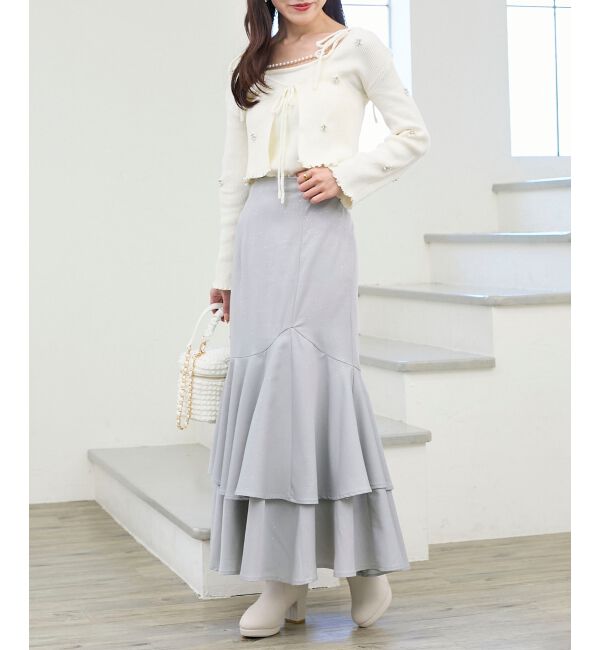  「キラキラレースアップマーメイドスカート」|スカート|