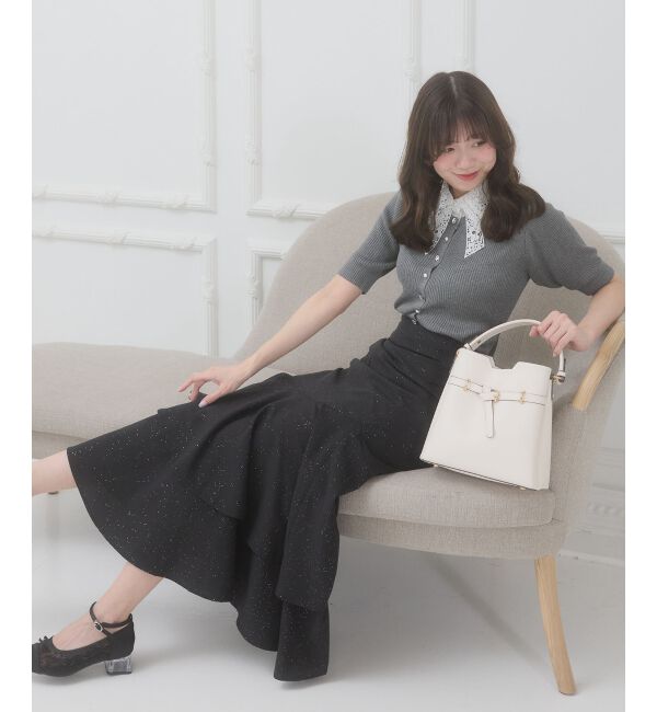  「キラキラレースアップマーメイドスカート」|スカート|