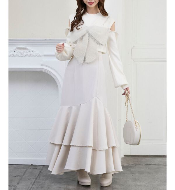  「キラキラレースアップマーメイドスカート」|スカート|