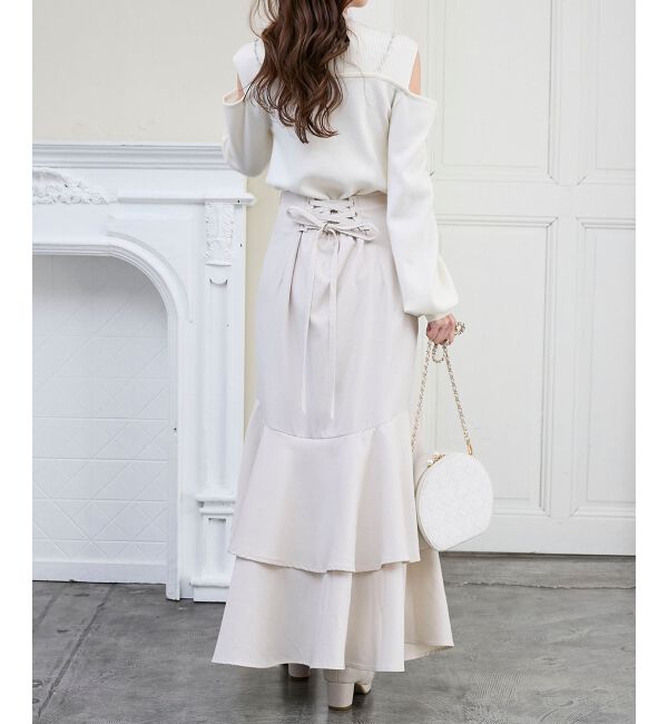  「キラキラレースアップマーメイドスカート」|スカート|