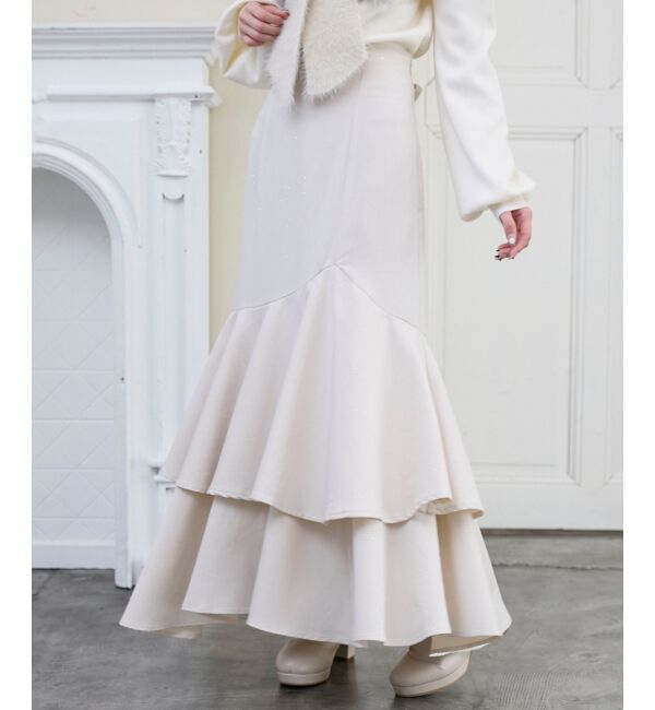  「キラキラレースアップマーメイドスカート」|スカート|