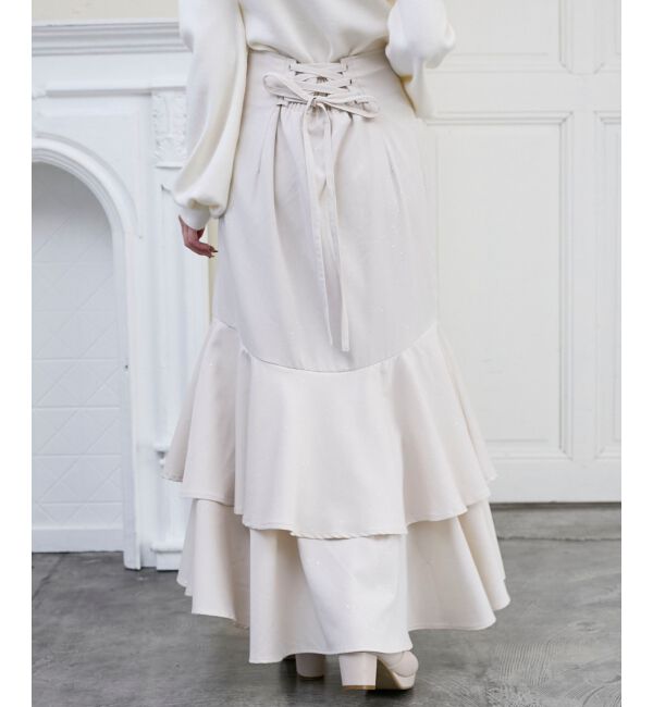  「キラキラレースアップマーメイドスカート」|スカート|