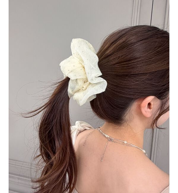  「キラキラブルーミングシュシュ」|ヘアゴム・シュシュ|