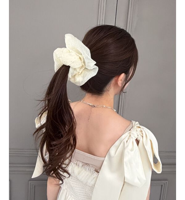  「キラキラブルーミングシュシュ」|ヘアゴム・シュシュ|