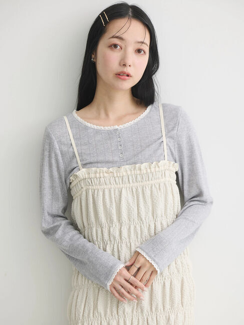 earth music&ecology「2wayシャーリングキャミワンピース」|ワンピース|