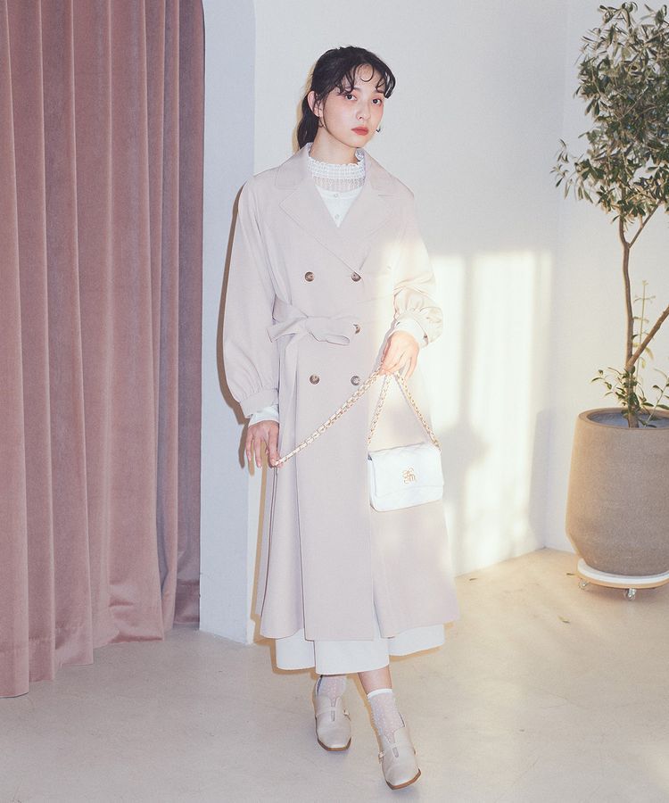 earth music&ecology「パフスリーブトレンチコート」|トレンチコート|