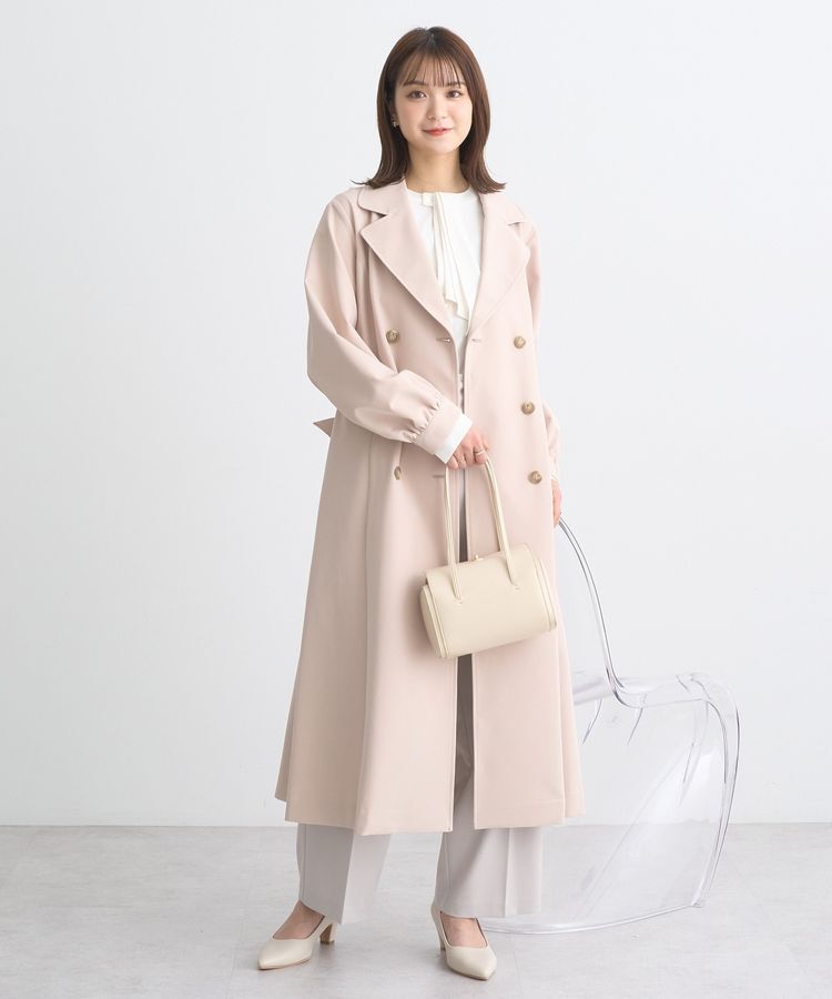 earth music&ecology「パフスリーブトレンチコート」|トレンチコート|Pink Beige