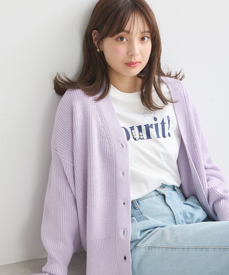 earth music&ecology「アンチピリングVネックカーディガン」|カーディガン|