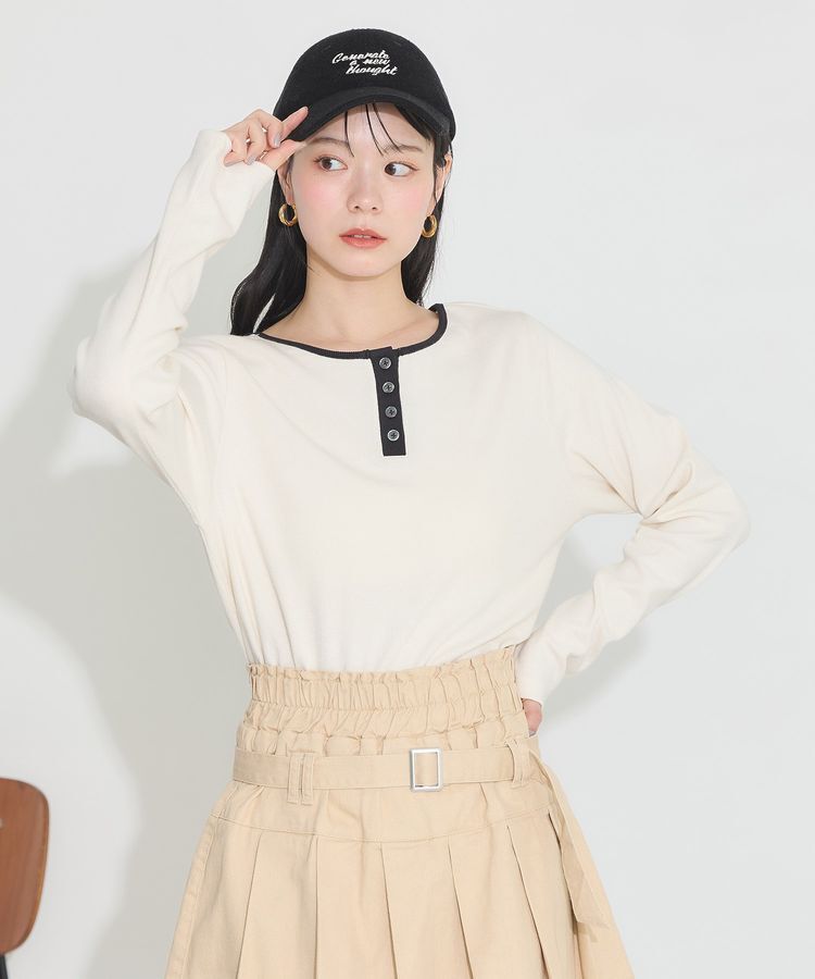 earth music&ecology「2WAY釦リブプルオーバー」|Tシャツ・カットソー|