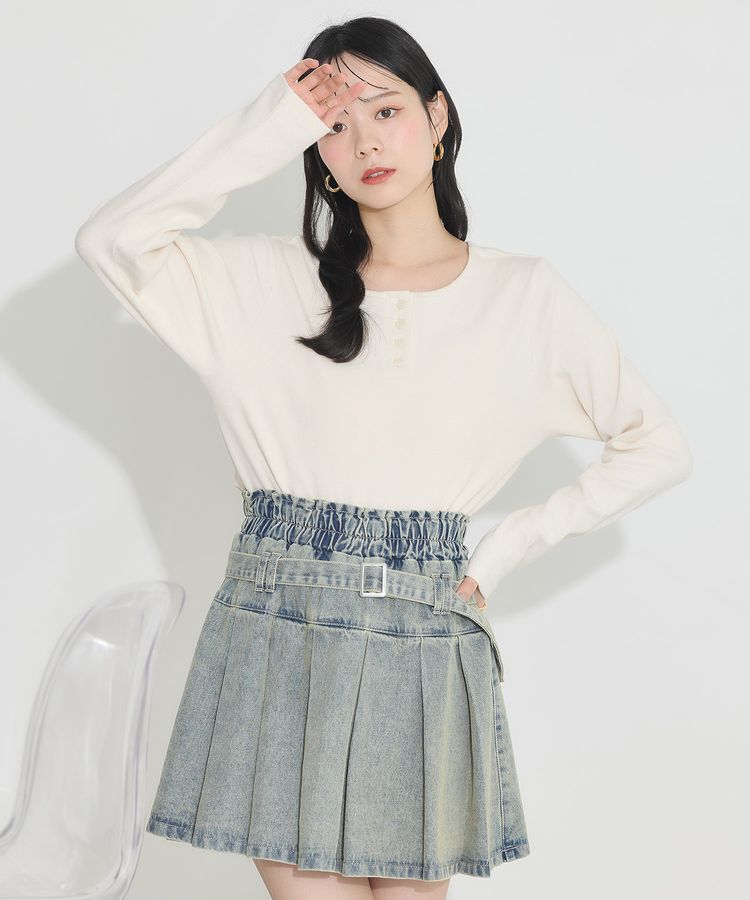 earth music&ecology「2WAY釦リブプルオーバー」|Tシャツ・カットソー|