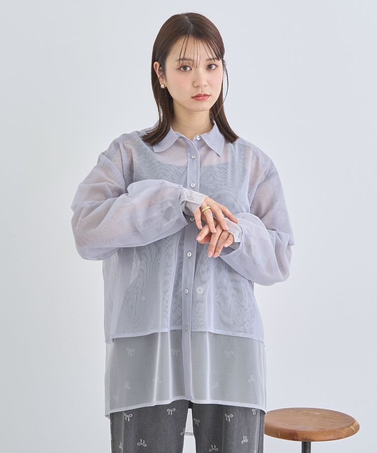 earth music&ecology「チュールレイヤードシャツ」|シャツ・ブラウス|