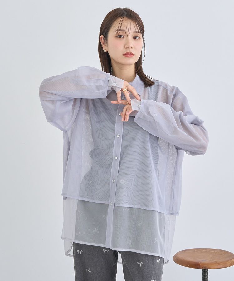 earth music&ecology「チュールレイヤードシャツ」|シャツ・ブラウス|