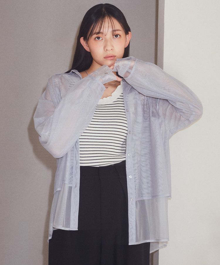 earth music&ecology「チュールレイヤードシャツ」|シャツ・ブラウス|