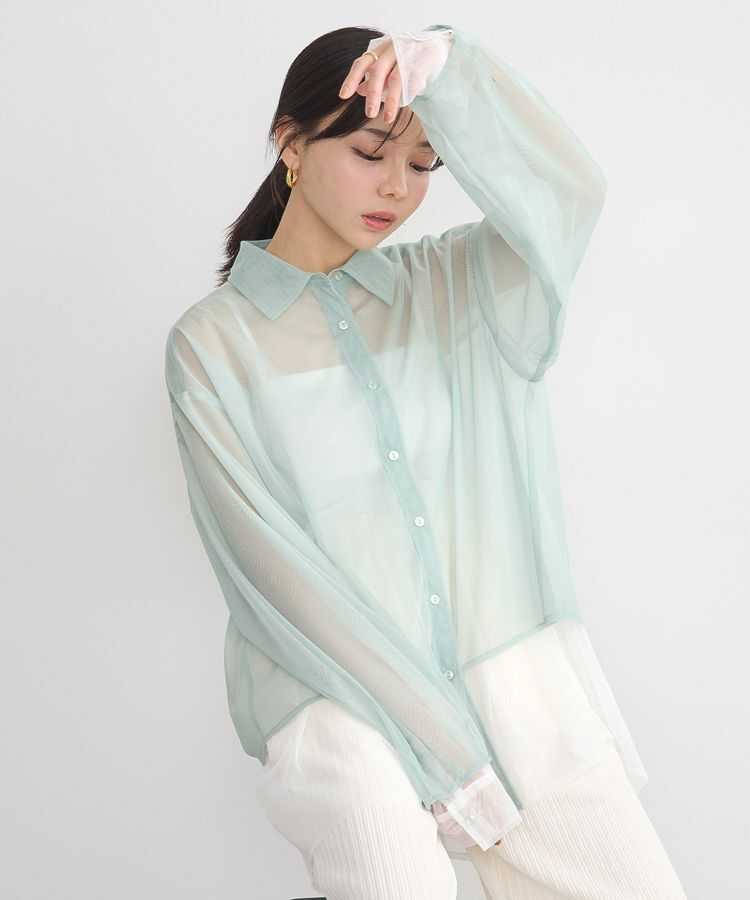 earth music&ecology「チュールレイヤードシャツ」|シャツ・ブラウス|