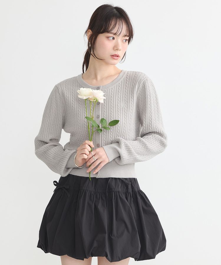 earth music&ecology「ミニケーブルコンパクトカーディガン」|カーディガン|