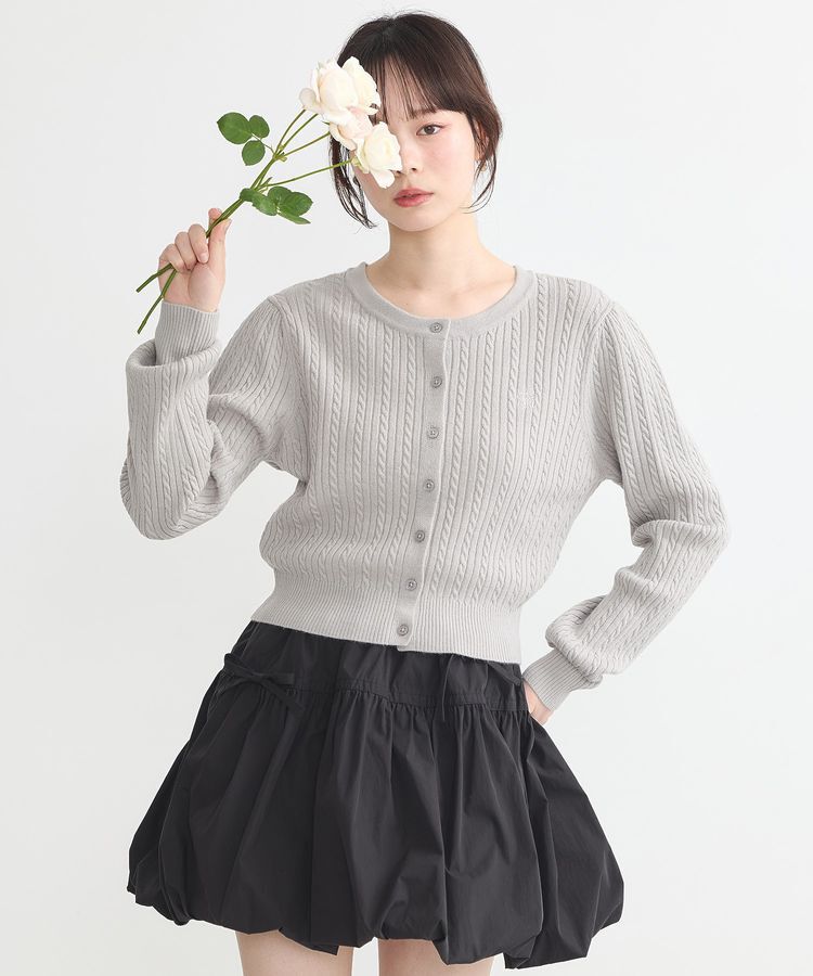 earth music&ecology「ミニケーブルコンパクトカーディガン」|カーディガン|