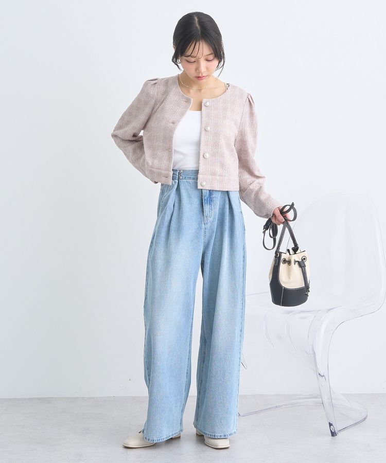 earth music&ecology「カットツイードショートジャケット」|テーラードジャケット|