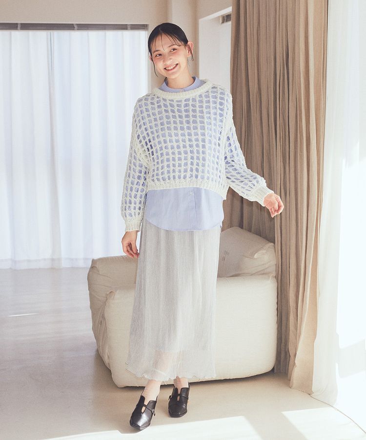 earth music&ecology「SET2点透かしニットビスチェ＋シャツ」|シャツ・ブラウス|