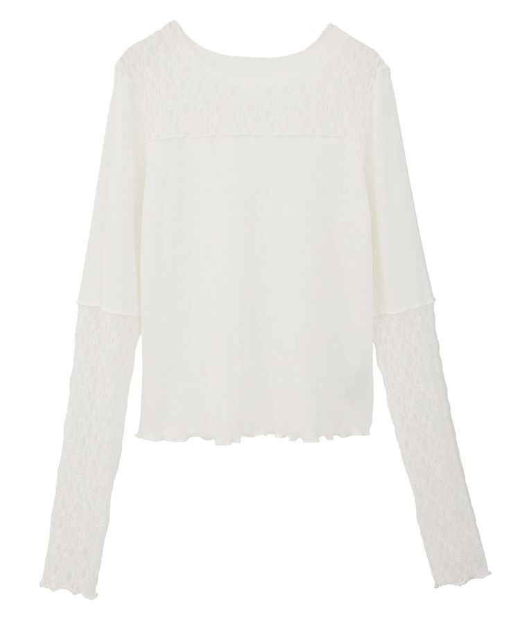 earth music&ecology「レース&times;アイレットプルオーバー」|Tシャツ・カットソー|